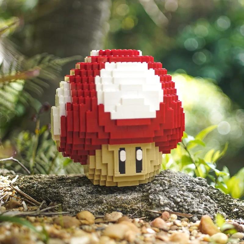 779PCS MOC Game Figures Red Green Mushroom Building Blocks Model Desktop Ornament Assembly Toys Collect Gifts for Kids Adult
