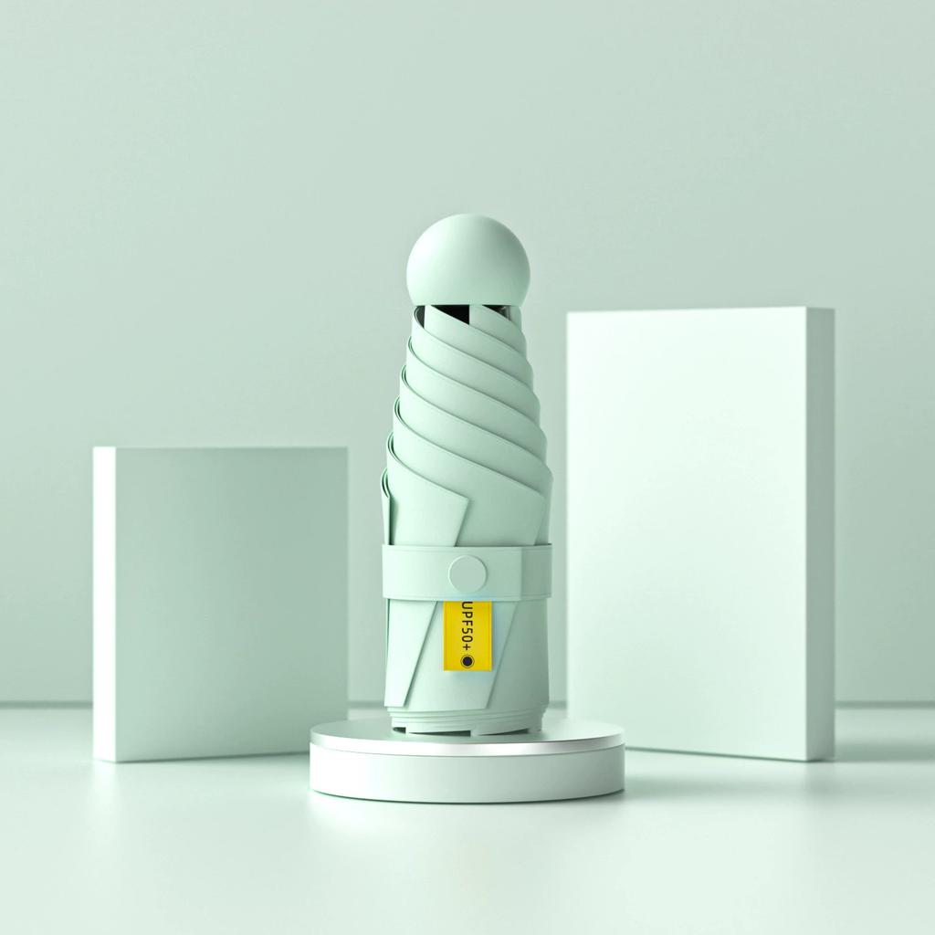 Высококачественный капсульный зонт Женский зонт от непогоды и дождя Ручной цветной клей Солнечный зонт Солнцезащитный УФ-защита Однотонный зонт