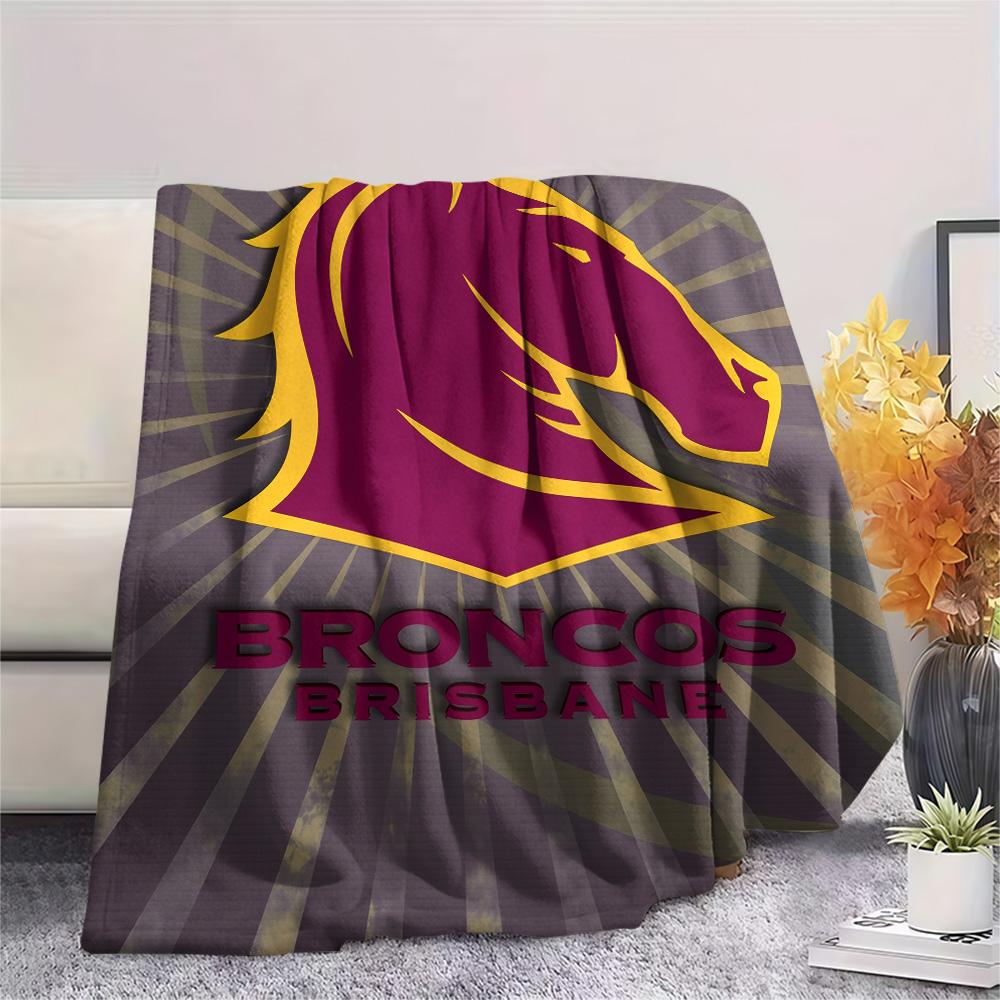 Brisbane Broncos Print Flannel Blanket, High quality Comfortable for All Seasons, Home Decor, Warmth and Comfort