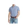 Polo Ralph Lauren Ss23 клетчатый логотип вышитый однобортный короткий рукав рубашка мужские рубашки синий 710802652-005