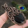 Obsidian Eye Gemstone Copper Wire Wrap Jewelry Pendant 3.27
