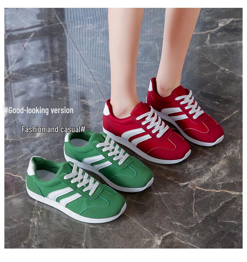 Весна/Лето 2025 Женские парусиновые кеды «Форрест Гамп» - Зеленые, Низкие, Круглый носок, Доступны большие размеры