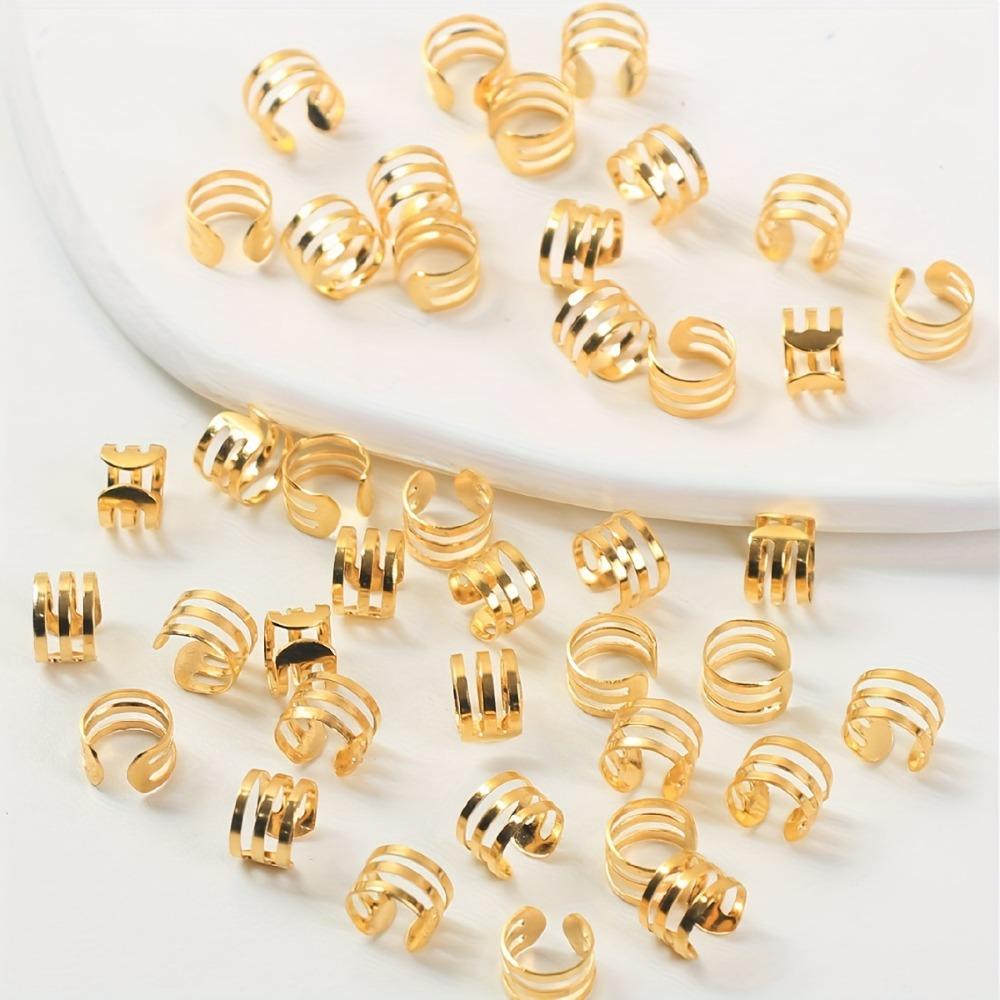 40pcs Dread Locks Hollow Out Hair Ring Hair Braiding Hair Braid Tubes Dreadlocks Beads Decor