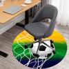 1pc Soccer Goal Round Chair mat Area Rug - Non-Slip, Floor Mat for Office, Bedroom, home decor Christmas Gift p0811225