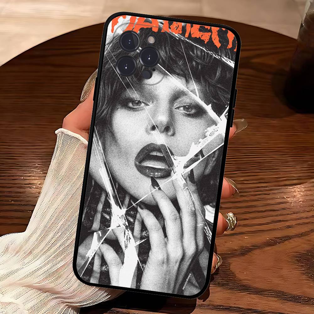 Чехол для телефона Singer L-Lady Gaga для IPhone 17 16 15 14 13 12 11 Pro Max Plus Mini Силиконовый Черный Чехол