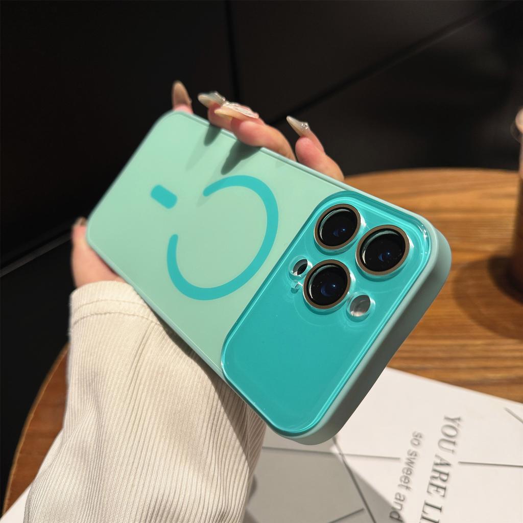 Роскошный матовый стеклянный протектор камеры для телефона чехол для IPhone 17 Pro Max 17Air 16 15 14 13 12 с магнитной беспроводной зарядкой