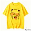 Couple Tee Bubu Is Watching Movies And Milk Tea With Dudu Tshirt Cartoon Cute Graphic Tees For Ladies Kawaii Cotton Unisex Tops