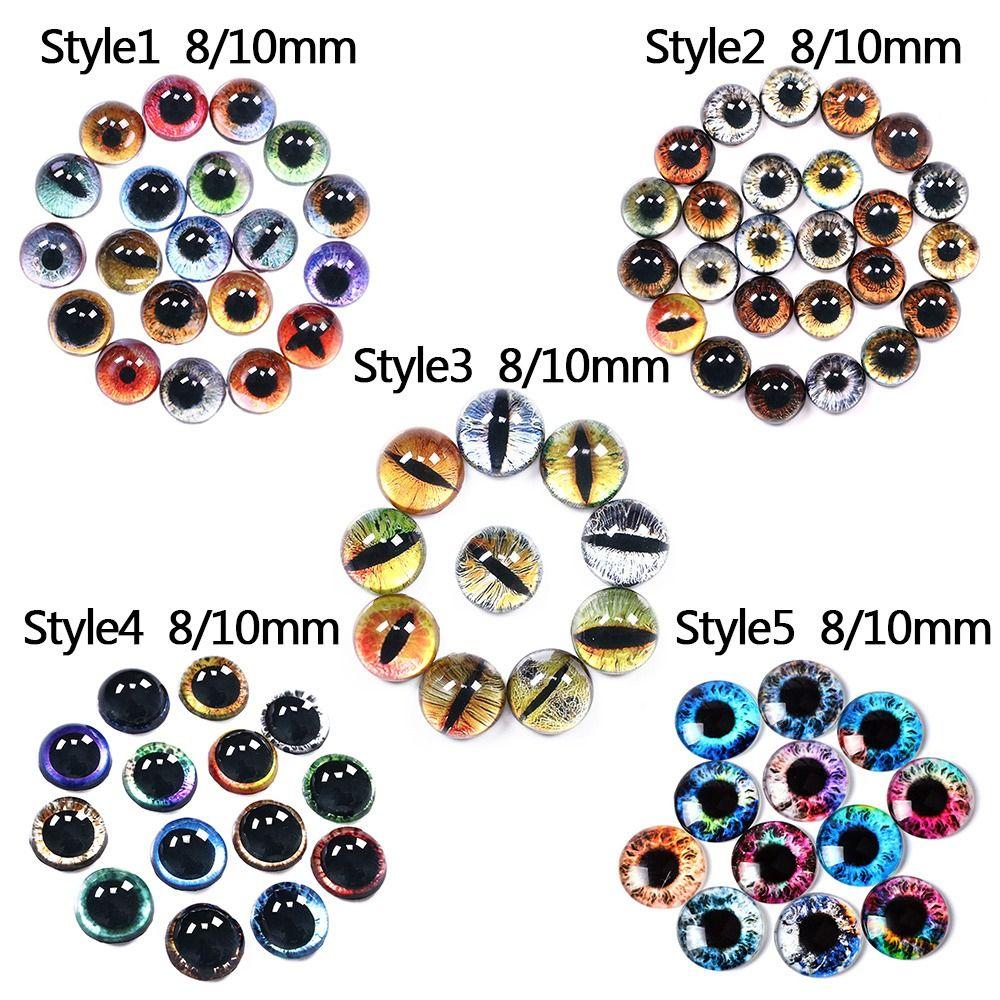 50pcs/25Pairs 8/10mm Time Gem Toy Dinosaur Animal Eyes Glass Dolls Eyes Doll Eyeballs DIY Crafts