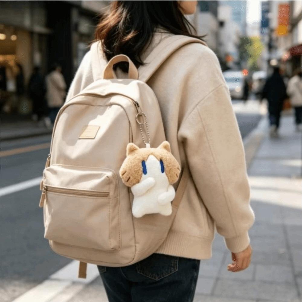 Mini Size Cat Plush Doll Keyring Exquisite Design Kitten Plush Keychain Living Room Decor