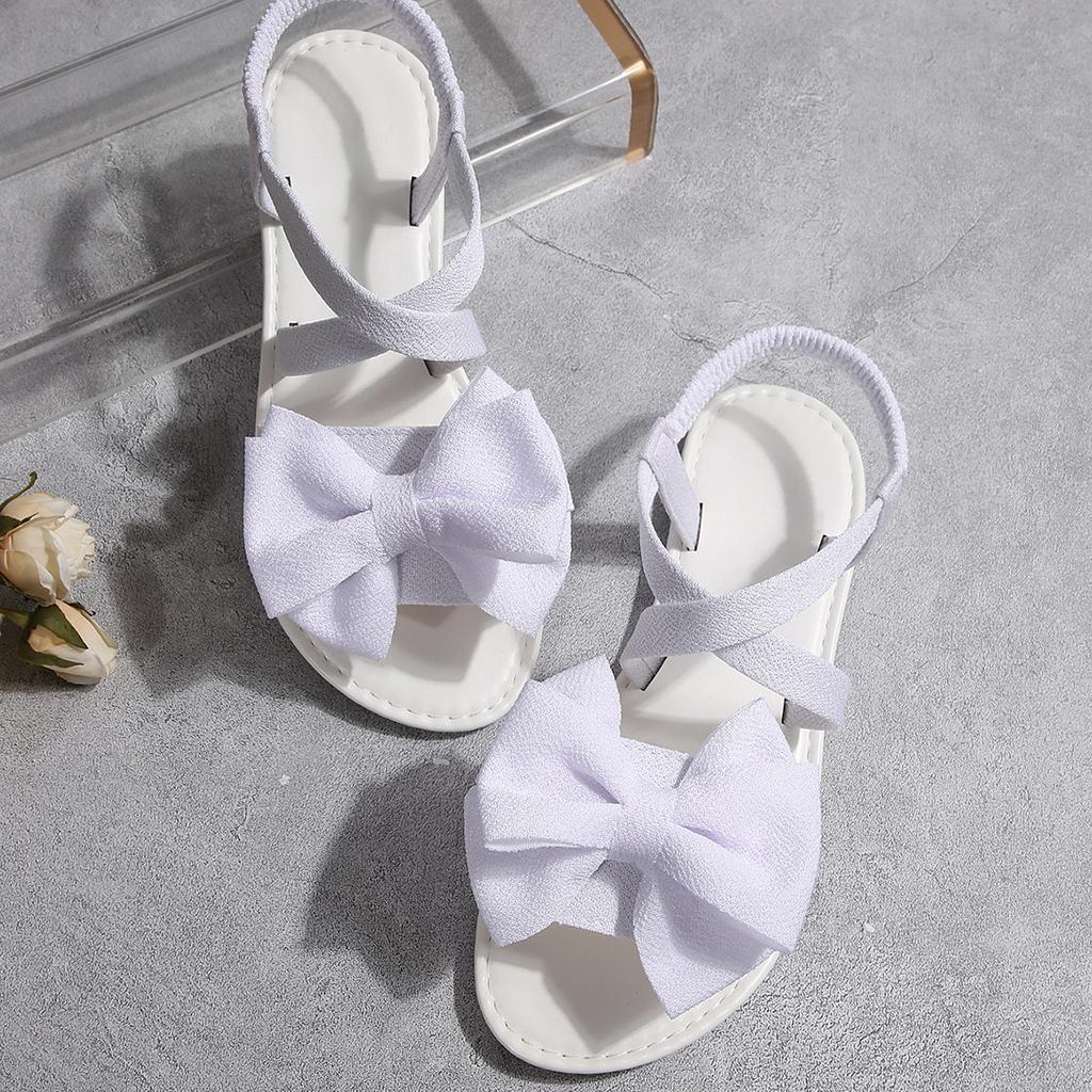 Women's Flat Sandals 2025 New Summer Beach Sandals Outdoor Lightweight Walking Flat Sandals for Women Bow Elastic Casual Sandal