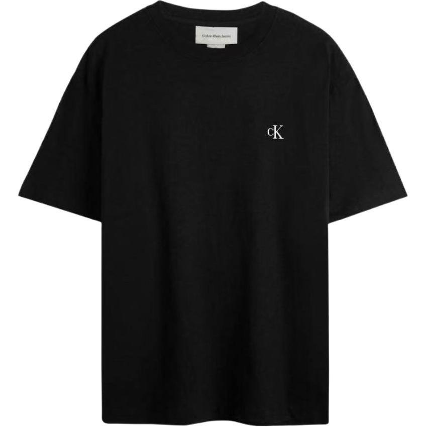 Calvin Klein Повседневная Удобная Футболка с Минималистичным Принтом Букв с Круглым Вырезом и Коротким Рукавом Мужские Футболки Черный 81HM229-002