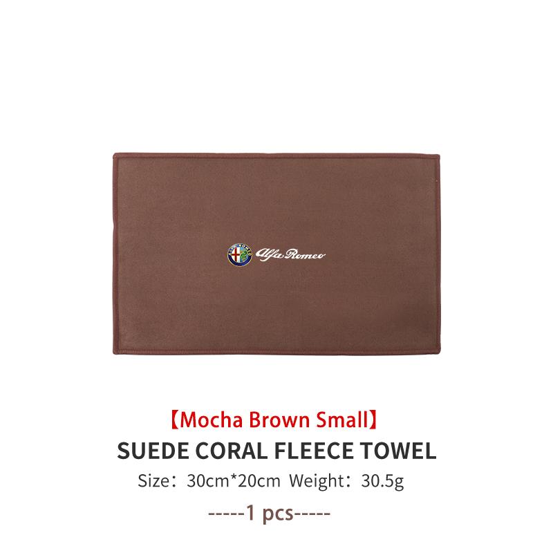 For Alfa Romeo Microfiber Towel Car Wash Cloth Soft Auto Cleaning Rag GT Stelvio F1 Brera Volante Tonale Gloria Disco