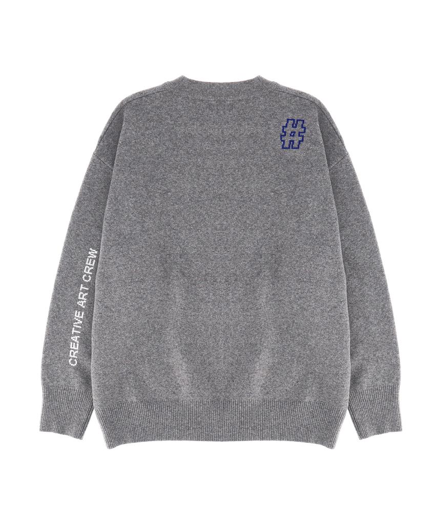 BEENTRILL NEWYORK Lettering Art Oversized Knit (Melange Gray)