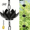 Heavy Duty Rain Chain Outdoor Lotus Metal Garden Hanging Easy to Hang Catcher Cups Outside Gutters Downspouts Replacement Decorative Iron