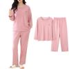 AQRTPXU Thick Long Sleeve Simple and Cute Solid Set for Perfect for Fall and Winter Women's Pajamas, Loungewear, Comfortable, Stretch, Lightweight,