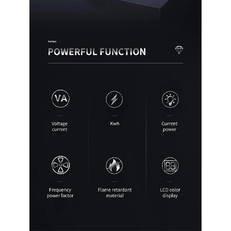 Din Rail AC Monitor 6IN1 110V 220V 380V 100A Voltage Current Power Factor Active KWH Electric Energy Frequency Meter VOLT AMP