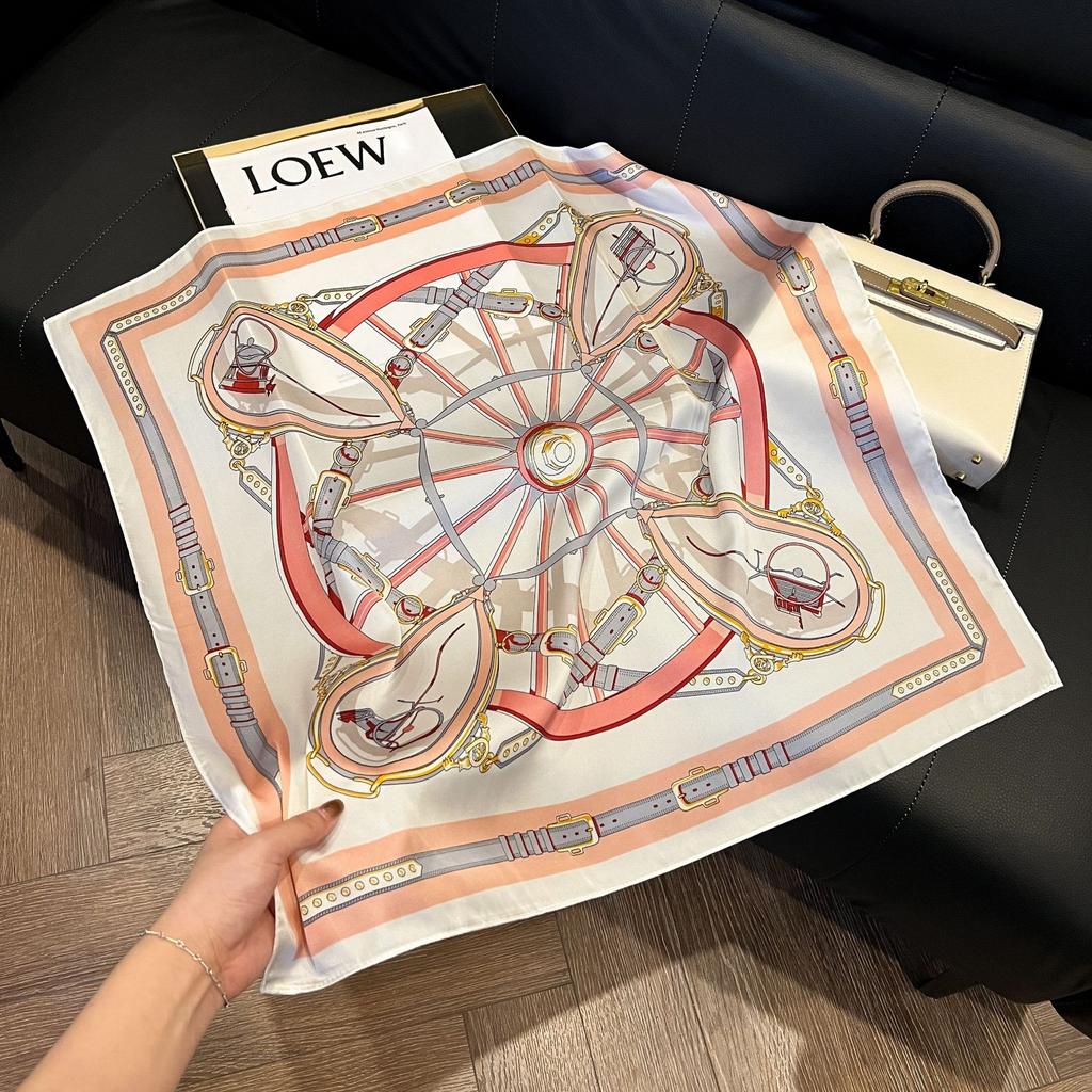 Геометрический колор-блок квадратный шарф из искусственного шелка женский атласный платок шаль обертывание хиджаб женская повязка для волос роскошная головная косынка эшарп