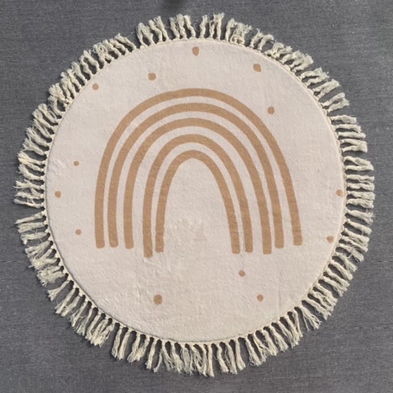 Круглый ковер с кисточками Винтажный ковер для детской комнаты Детская комната Гардеробная ковер у кровати