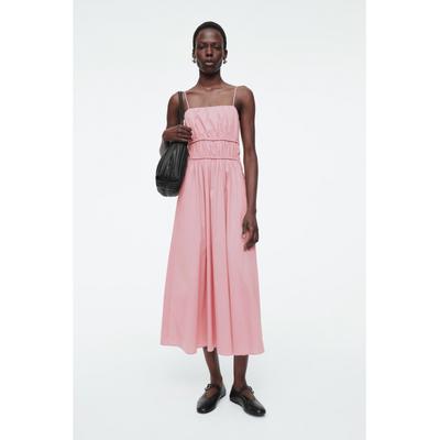 Платье миди с японской сборкой на талии