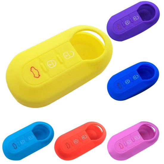 Силиконовый откидной чехол с 3 кнопками и дистанционным автомобильным брелоком для Fiat 500