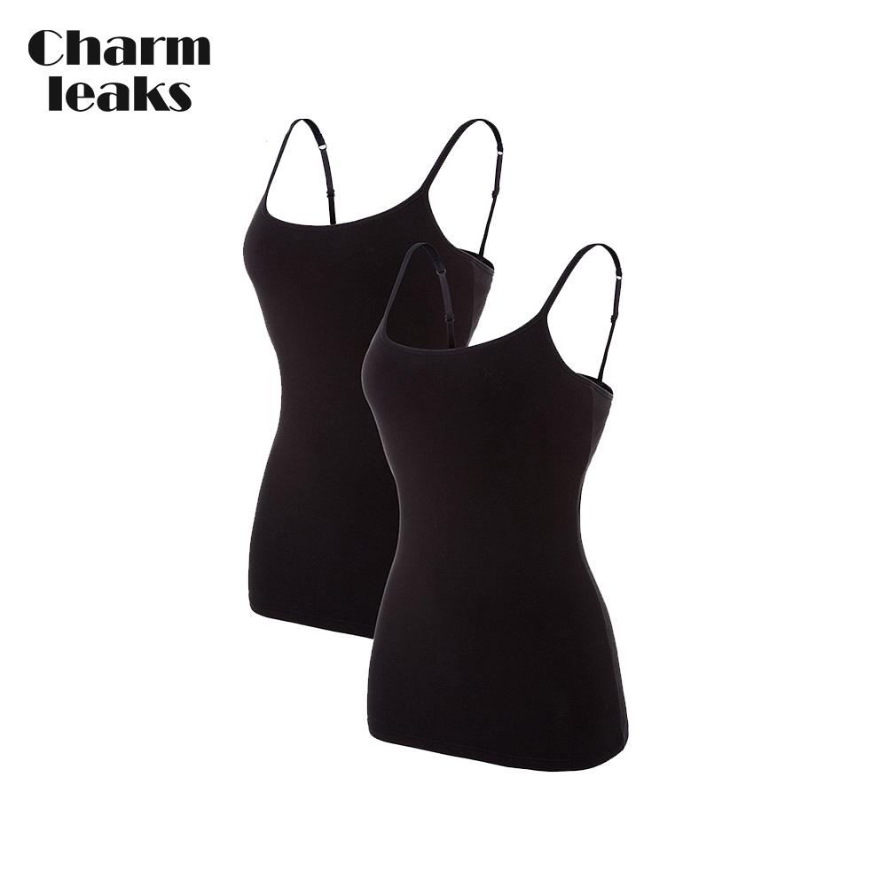 Charmleaks, женская хлопковая майка, женское нижнее белье, одежда для сна, трусы, бюстгальтер-полка, однотонная базовая майка, комплект из 2 шт.