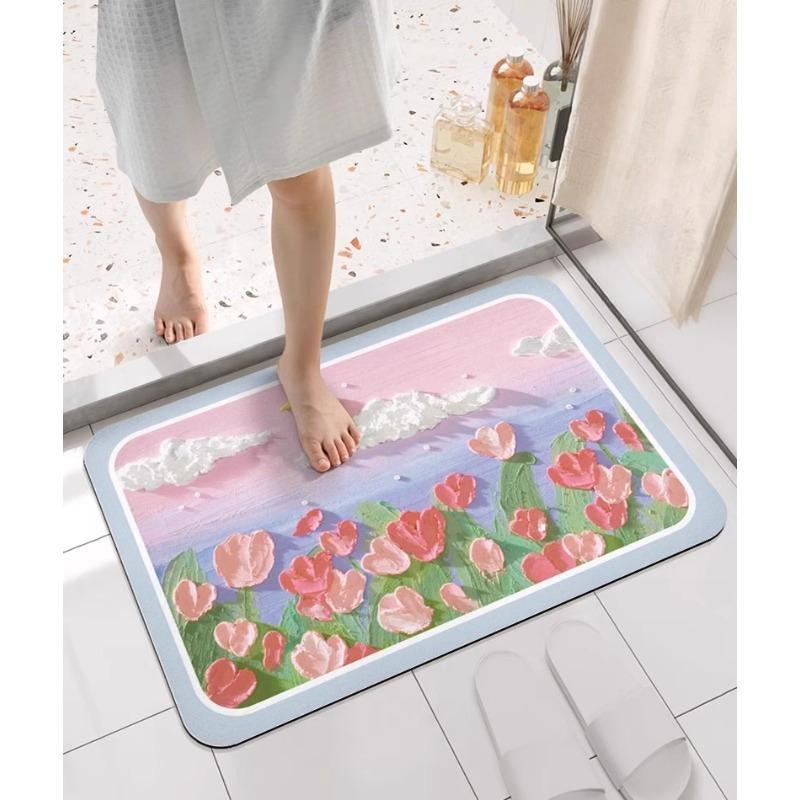 Итальянский коврик для пола в ванной, быстросохнущий коврик для ног из диатомовой грязи, туалет, туалет, коврик у двери туалета, впитывающий нескользящий ковер