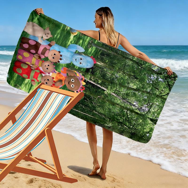 Custom Name In the Night Garden Print Beach Towel, Large Soft Quick Dry Towel for Beach Camping Swimming_xia