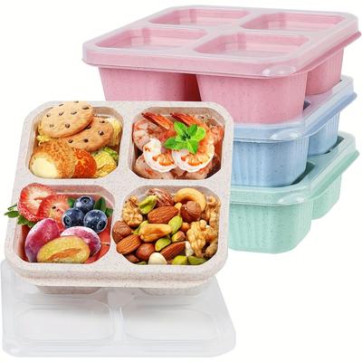 4 сетчатых контейнера для закусок, многоразовые контейнеры для приготовления еды, портативные контейнеры для обеда для детей и взрослых, домашние бутылки для хранения закусок, кухонный инструмент