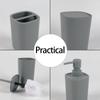 Набор для ванной из 6 предметов Пластиковый держатель для зубных щеток Мусорное ведро Комбо для современного хранения в ванной