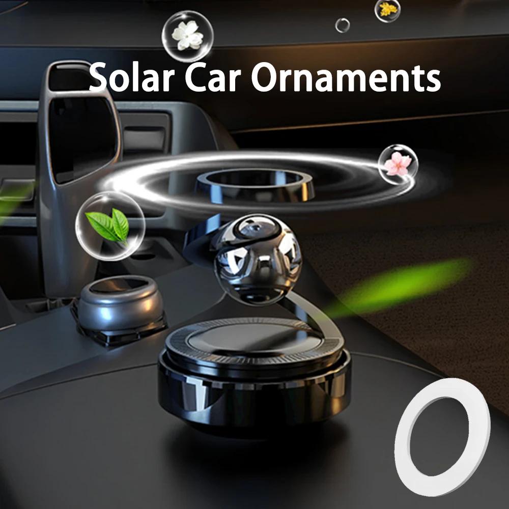 Planet Solar Power Rotation Car Air Freshener with Aromatherapy Tablets Car Solar Ornament Auto Accessoires Car Fragrance