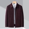 Spring and Autumn New Style Wool Jacket Men's Lapel Solid Color Business Casual Middle-aged Leading Cadre Dad Jacket