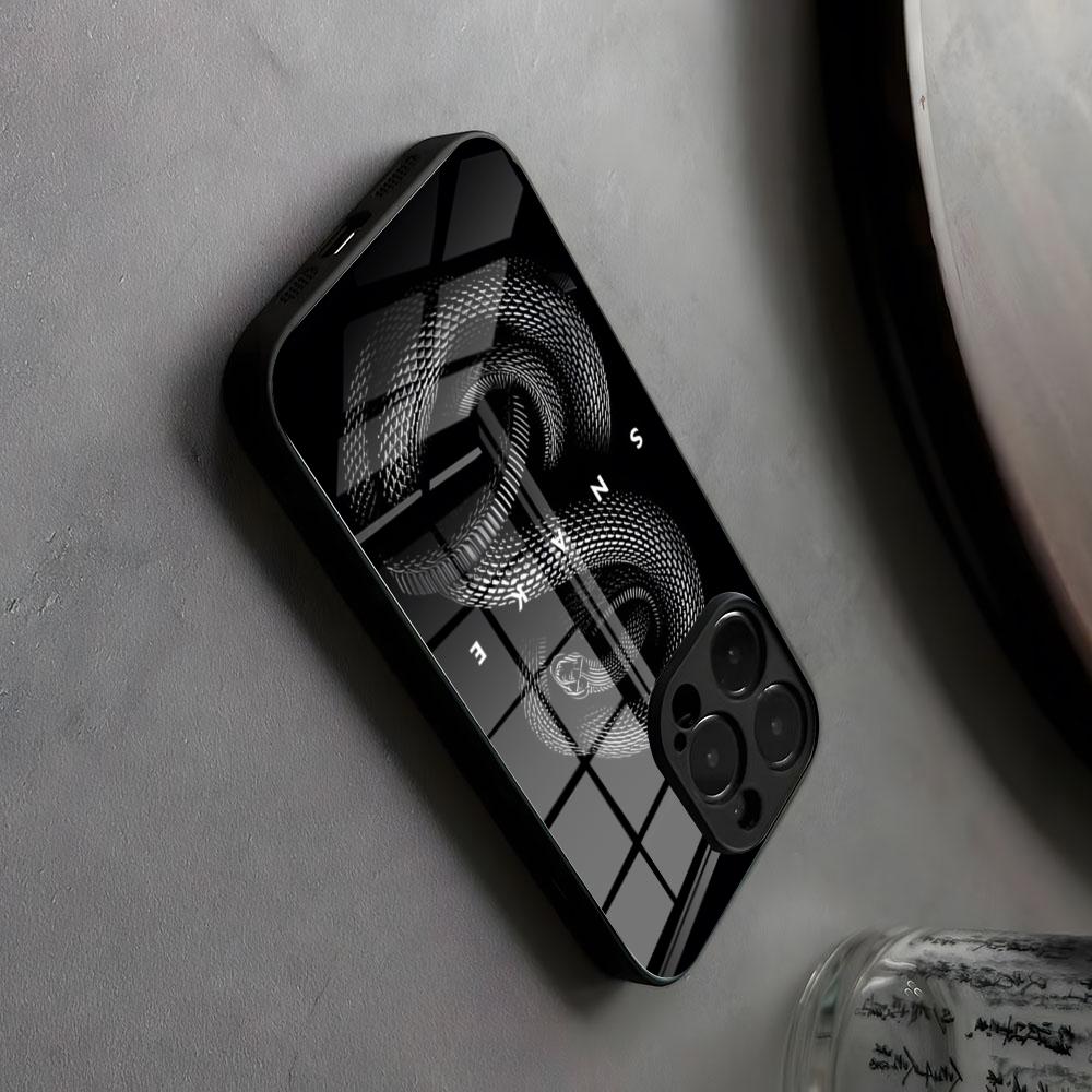 Змея Роза Череп Blvck Черный Чехол для Телефона Волновое Стекло Для IPhone17 Air 16 15 17 14 Pro Max 13 12 11 X XS XR Plus Для Samsung S 25 2