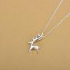 S925 Silver Reindeer Pendant Necklace - Festive Fresh Design for Students