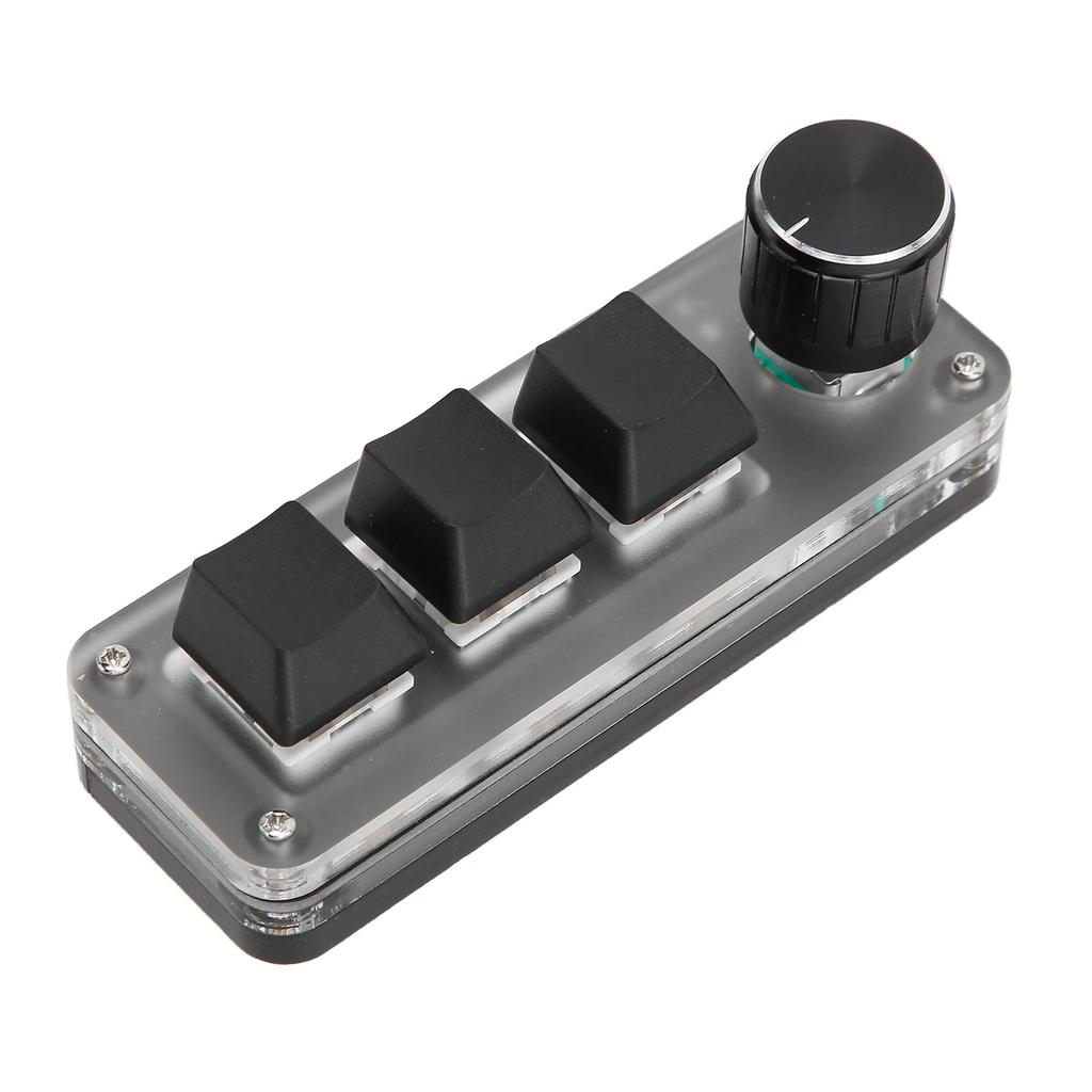 Mini Custom Keyboard 3 Keys Red Switch Shortcuts Plug and Play RGB Backlit Programming Macro Keyboard for PC Laptop