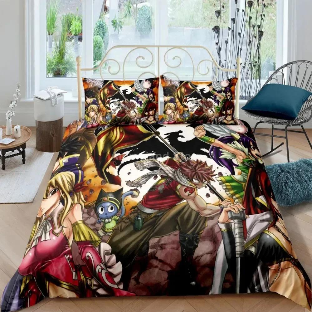 Fairy Tail Bedding Set Duvet Cover Quilt Duvet Cover Sets Home Decor Twin Single Queen King Size Fashion Gift Cartoon