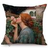 Woman In Love Vintage Oil Painting Art Pillow Case Beautiful Girl Reading Love Letter Sofa Decorative Cushion Cover Cojines