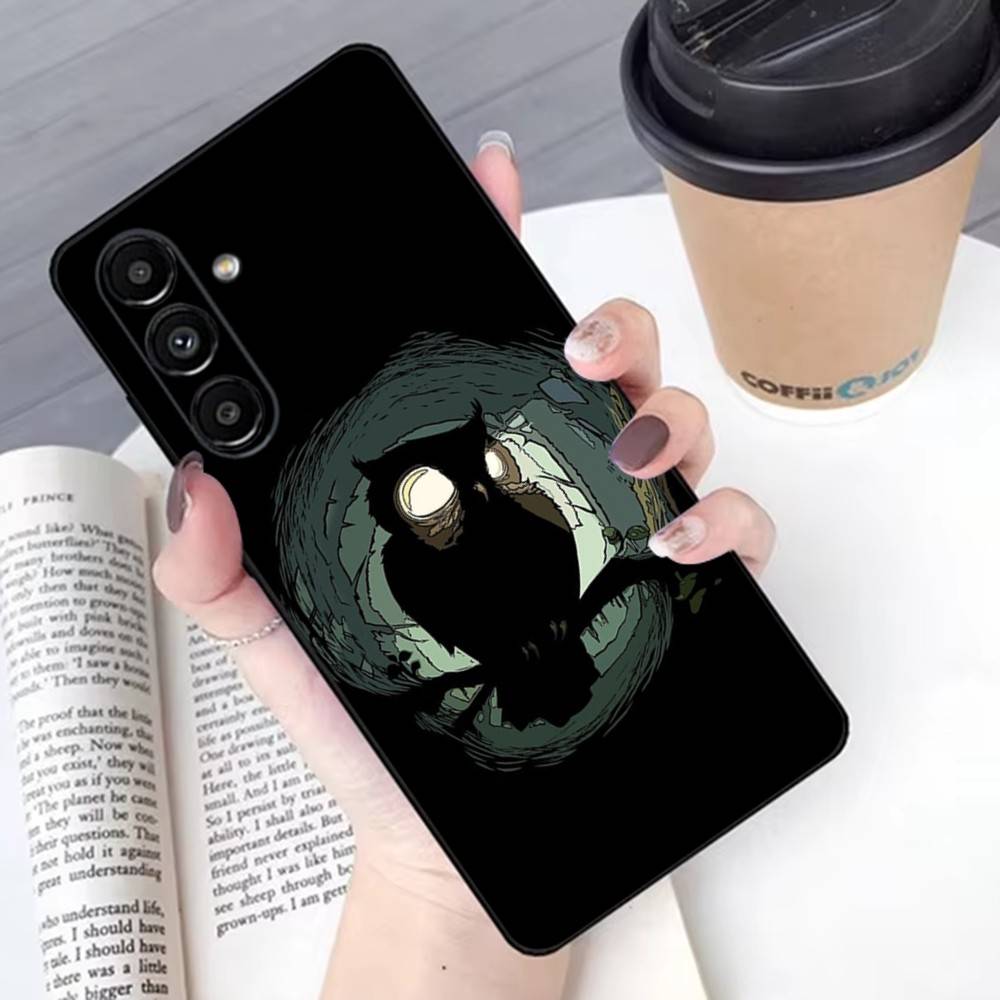 Animal Owl Phone Case For Samsung S 25,24,23,22,30,21,10,9,Ultra,Plus,Lite,FE,4G,5G Black Soft Case