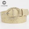 Женский пояс Ceinture Femmel с блестками, золотой модный повседневный женский ремень высокого качества для женщин, серебряный пояс из искусственной кожи AL103