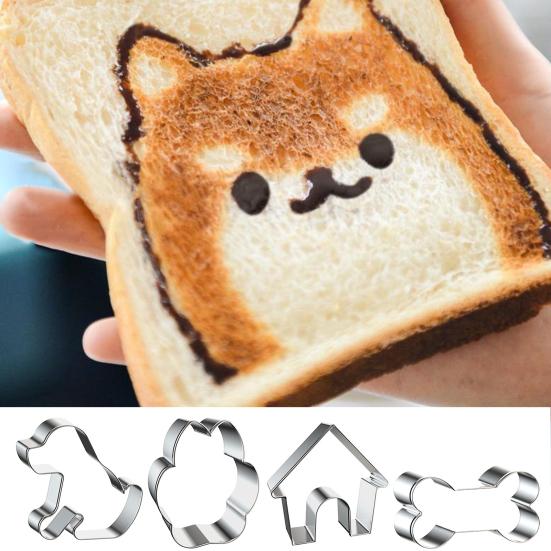4 шт./компл., формочка для печенья, домик для собаки, форма в форме лапы, легко снимается, пищевой класс, пресс из нержавеющей стали, пресс-форма для резки печенья, набор кухонных инструментов для выпечки