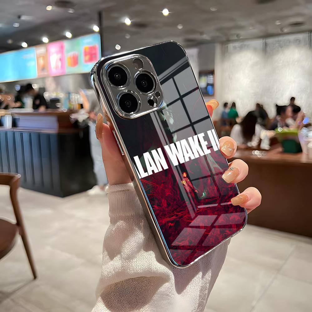 A-Игровой чехол для телефона Alan Wake 2 Для IPhone 17 Pro Max 15 Pro 16 14 Plus 12 13 Mini 11 Pro Ударопрочный гальванизированный стеклянный чехол
