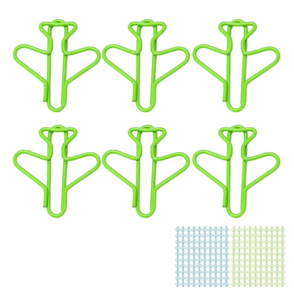 100 шт. милые скрепки в форме самолета, дизайн, покрытая проволока, яркие цветные необычные скрепки для скрапбукинга 