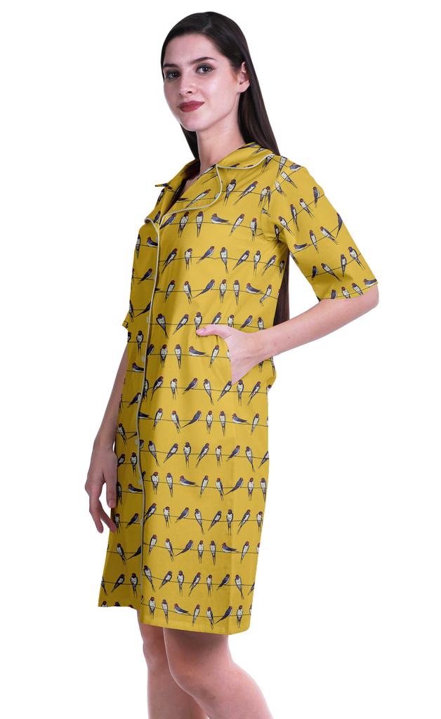 Moomaya Женская ночная рубашка для сна с принтом ночная рубашка-S-XXL