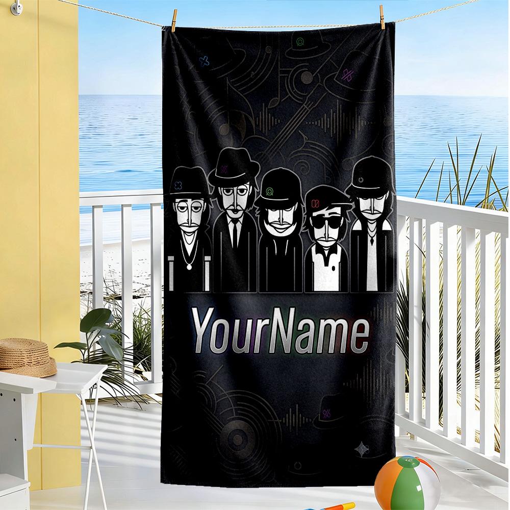 Incredibox Personalized Text Beach Towel Quick-Dry Soft Microfiber Ideal for Travel Outdoor Swim Pool Yoga Surf Camping Hiking Gym Gift Holiday