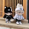 niannyyhouse 40cm Plush Doll with Loose Colorblock Canvas Cotton Doll Accessories Clothes, Hairband, Hoodie, Shorts, Shoes, Dress-Up (Black)