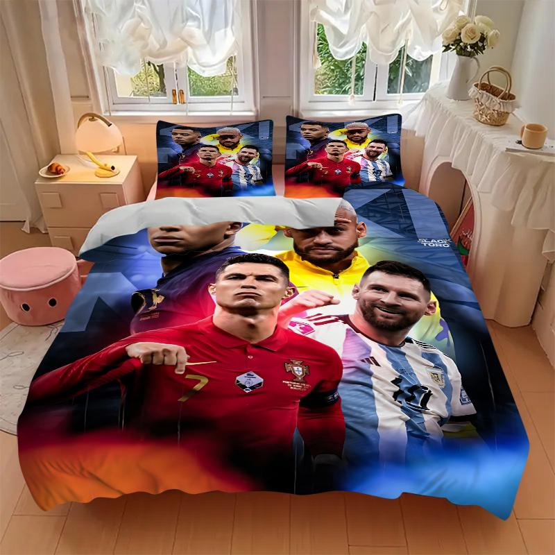 3Pcs Global Soccer Stars Bedding Sets For All Sizes New 3D Printed Bed Cover Comforter Duvet Cover Pillowcase Bedroom Decoration
