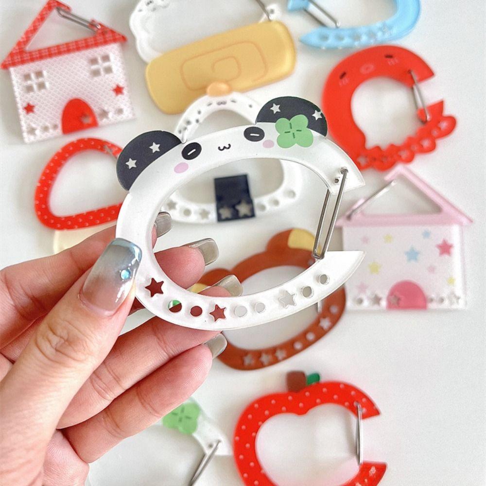 Карабин конфетного цвета Акриловый держатель для карт Брелок Милый крючок для ключей