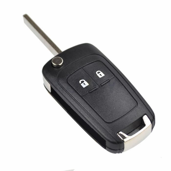 Coque de clé télécommande à 2 boutons avec lame HU100 pour Opel Vauxhall Mokka Adam Astra J Zafira C Corsa D E Insignia Cascada Meriva Karl, Noir
