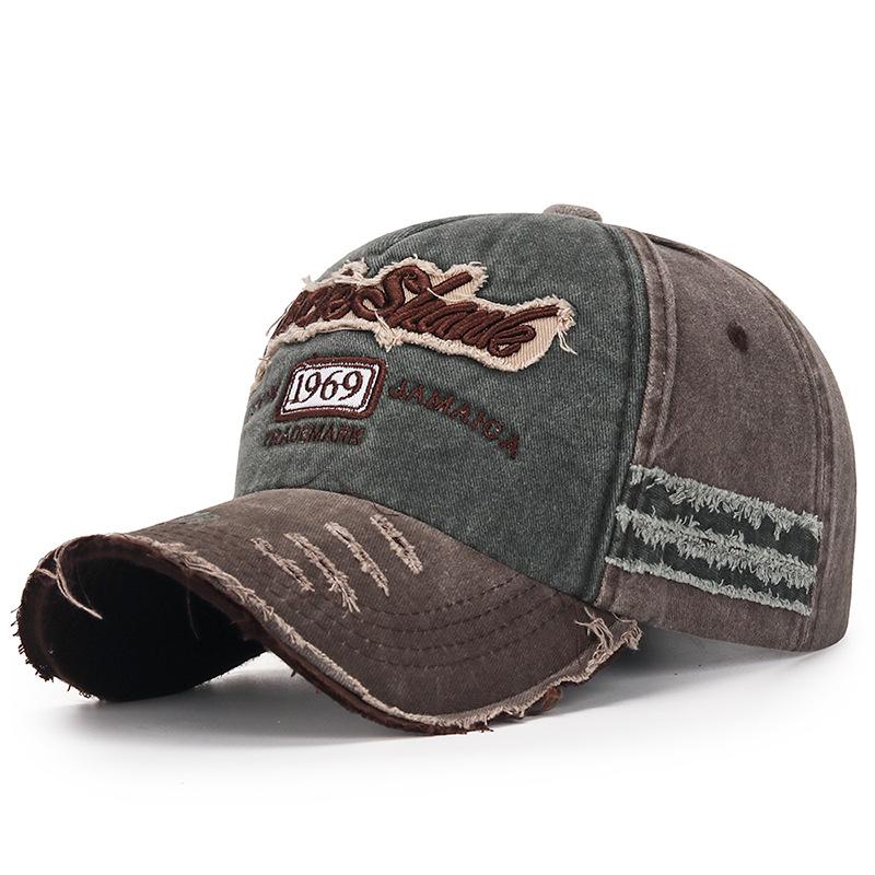 Кепка бейсболка с дыркой, с необработанным краем, выстиранная, состаренная, вышитая, цифровая, пятипанельная, солнцезащитная, экспортная, в наличии