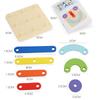 Wooden Creative Geometric Shape Puzzle Nail Board Kid Toy For Color Cognition