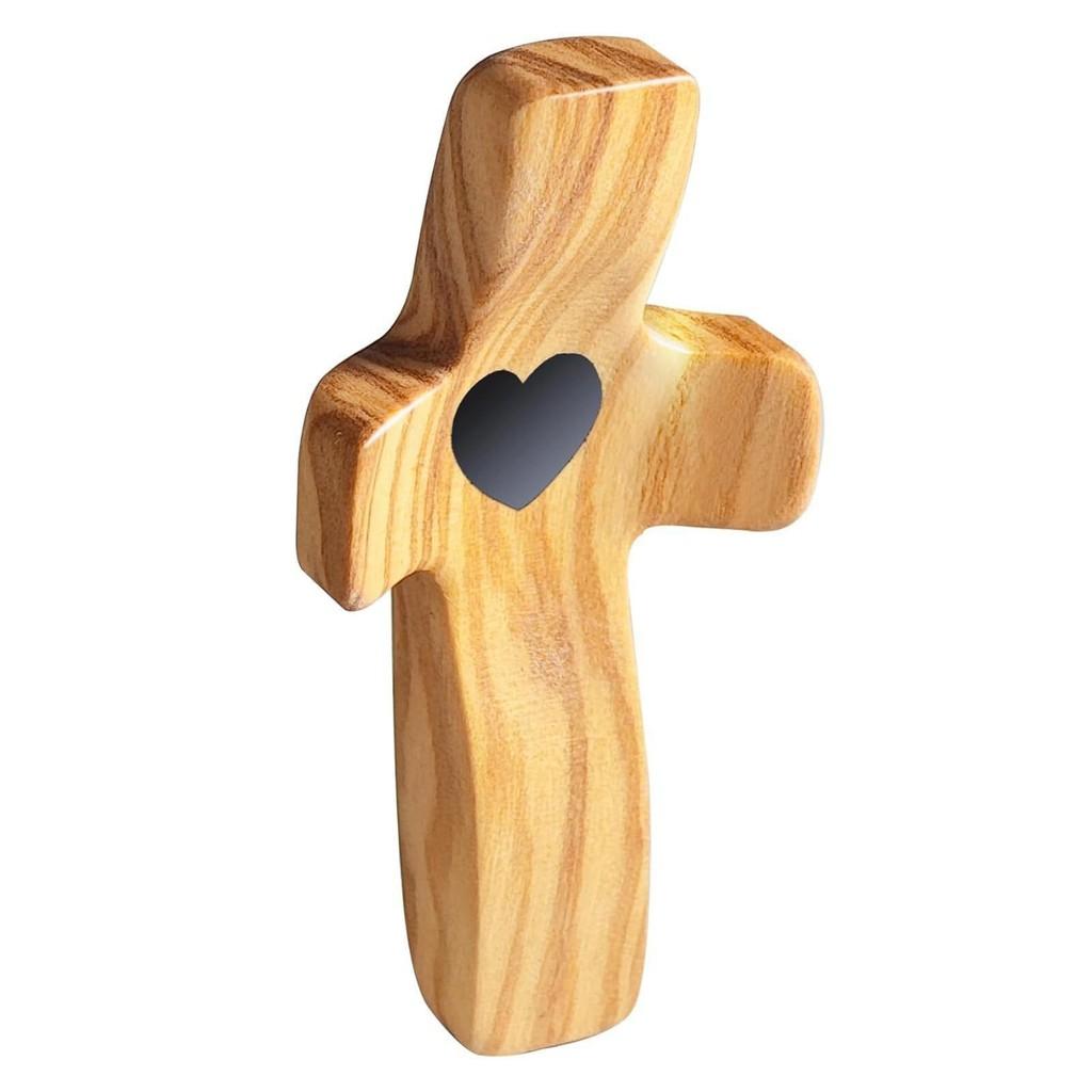 Black Walnut Cross Hand Carved Wooden Religious Pendant For Easter Gift